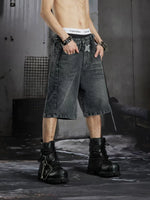 Distressed Wide-Leg Denim Shorts 5