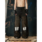 6196865847129,6196865847130,6196865847131,6196865847132, Distressed Wide Leg Fleece Patch Jeans