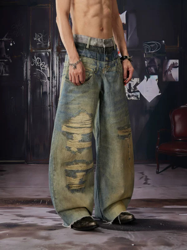 Distressed Wide-Leg Jeans 2