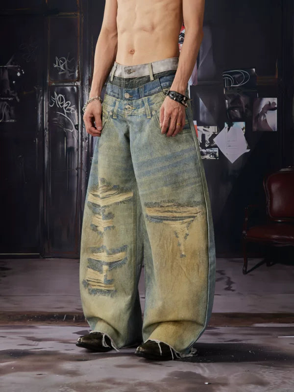 Distressed Wide-Leg Jeans 5