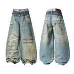 6075662545562,6075662545563,6075662545564,6075662545565, Distressed Wide-Leg Jeans