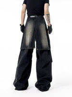 Distressed Wide-Leg Jeans Pants 4