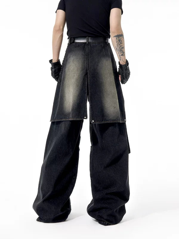 Distressed Wide-Leg Jeans Pants 4