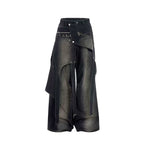 5732890445794,5732890445795,5732890445796,5732890445797, Distressed Wide-Leg Jeans Pants