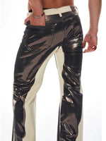 Distressed Wide Leg Leather Pants 3