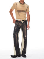 Distressed Wide Leg Leather Pants 5