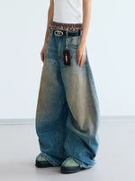 Distressed Wide Leg Loose Fit Jeans Pants 2
