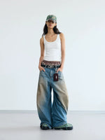 Distressed Wide Leg Loose Fit Jeans Pants 5