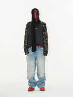 Distressed Wide Leg Motorcycle Denim Pants 5