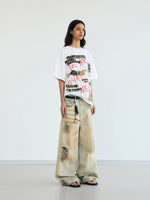 Distressed Wide Leg Straight Jeans Pants 4