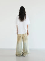 Distressed Wide Leg Straight Jeans Pants 5
