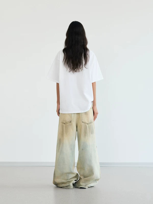 Distressed Wide Leg Straight Jeans Pants 5