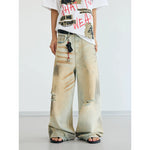 5500166234096,5500166234097,5500166234098,5500166234099,5576053649906, Distressed Wide Leg Straight Jeans Pants