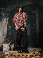 Distressed Wide Leg Streetwear Cargo Jeans Pants 4