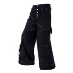 6207719539954,6207719539955,6207719539956,6207719539957, Distressed Wide Leg Streetwear Cargo Jeans Pants