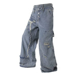 6207719539958,6207719539959,6207719539960,6207719539961, Distressed Wide Leg Streetwear Cargo Jeans Pants