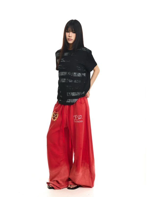 Distressed Wide-Leg Sweatpants 4