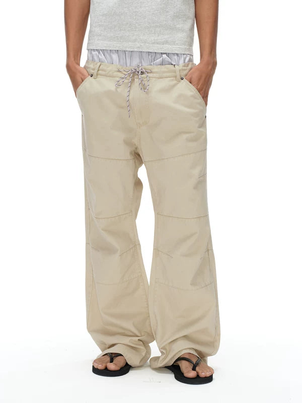 Distressed Wide Leg Workwear Pants 1