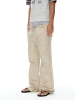 Distressed Wide Leg Workwear Pants 2