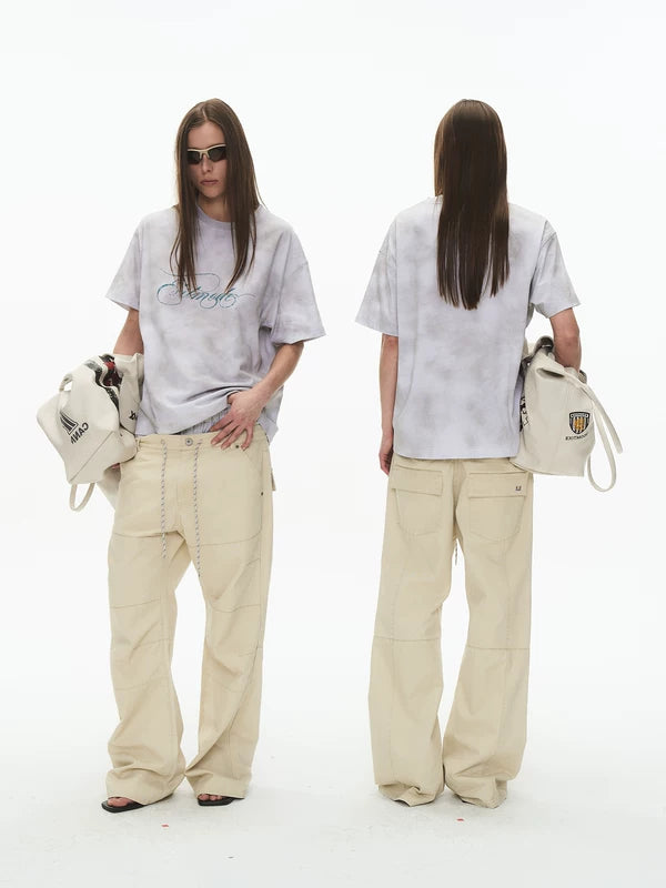 Distressed Wide Leg Workwear Pants 4