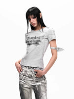 Distressed Wing Print Graphic T-Shirt 3