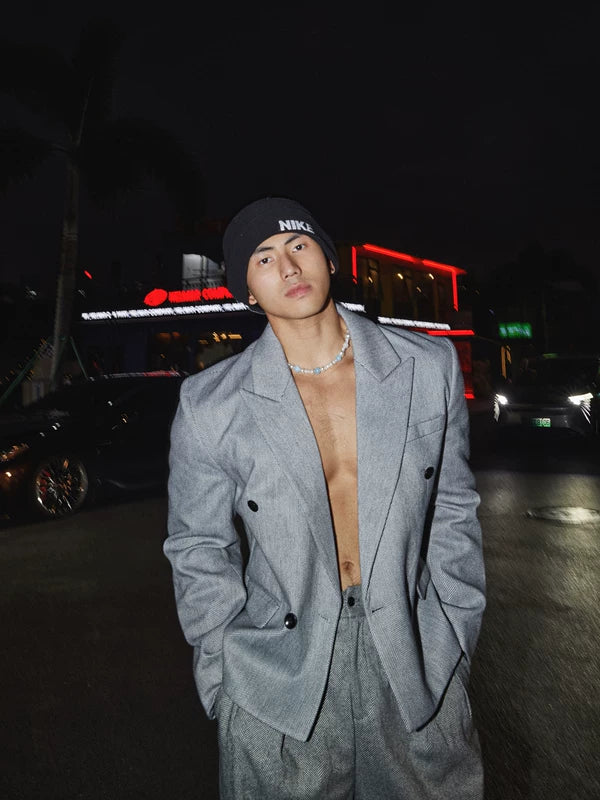 Double-Breasted Blazer and Wide Leg Pants 2