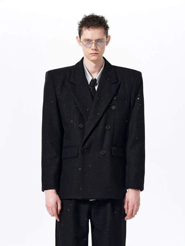 Double-Breasted Starry Sky Suit with Pants 3