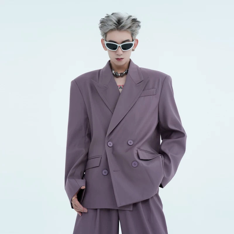 Double-Breasted Suit Jacket and Pants Set 2