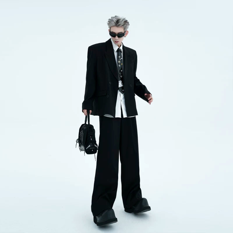 Double-Breasted Suit Jacket and Pants Set 4