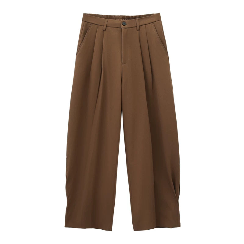 6120991137503,6120991137509,6120991137515, Double-Breasted Suit with Wide-Leg Pants
