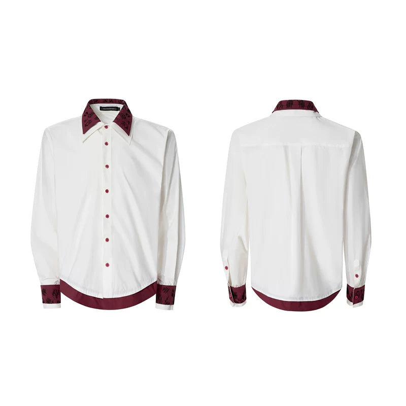 6043707853049,6043707853050,6043707853051,6043707853052, Double-Collar Faux Two-Piece Embroidered Shirt