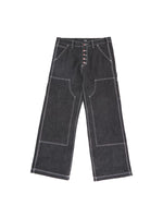 6147433734178,6147433734179,6147433734180,6147433734181, Double Knee Wide Leg Denim Pants