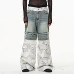 5781712782743,5781712782744,5781712782745,5781712782746, Double-Layer Camouflage Patchwork Wide Leg Pants