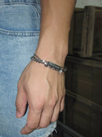 Double-Layer Cuban Chain Pearl ID Bracelet 4