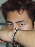 Double-Layer Cuban Chain Pearl ID Bracelet 5