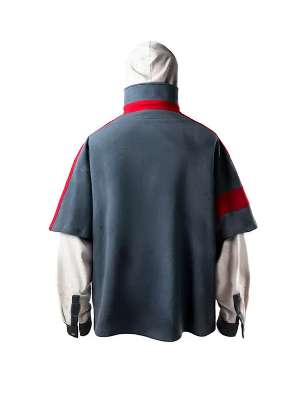 Double-Layer England Distressed Hooded Polo 4