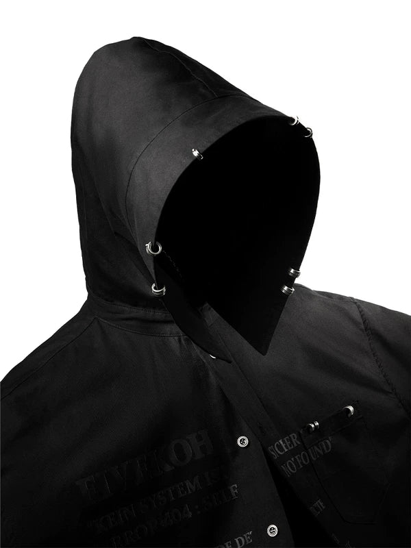 Double-Layer Faux Two-Piece Hooded Shirt 4