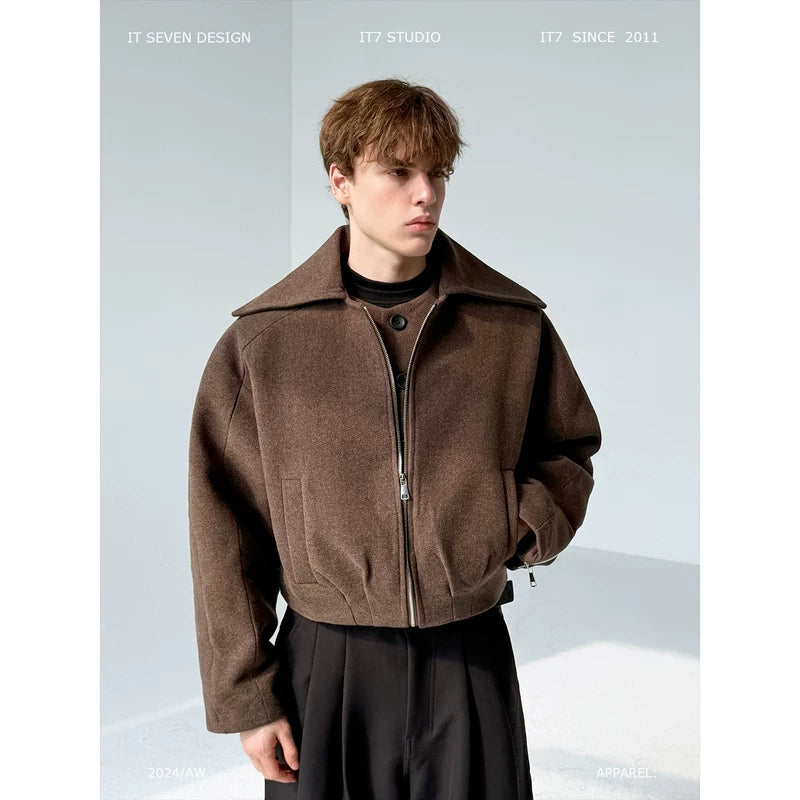 Double-Layer Faux Two-Piece Wool Jacket 1