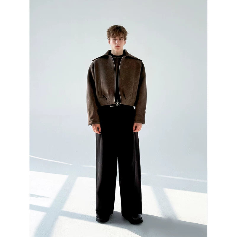 Double-Layer Faux Two-Piece Wool Jacket 4