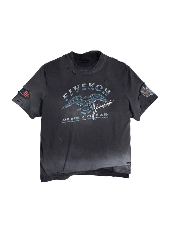 Double-Layer Graphic Short-Sleeve T-Shirt 1