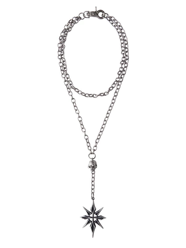 Double-Layer Skull Pendant Necklace 5
