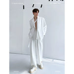 Double-Layer Tie Front Relaxed Suit Set 1