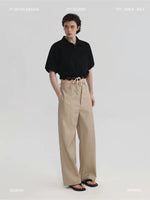 Double-Layer Waistband Straight-Leg Pants 1