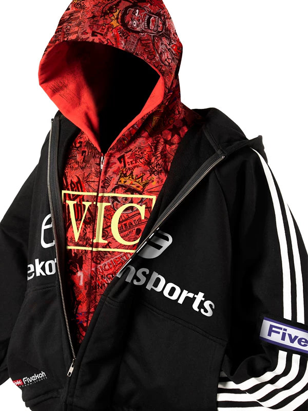 Double Layer Zip Up Hoodie Sweatshirt 4