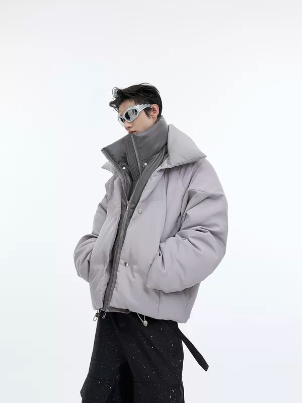 Double-Layered Faux Two-Piece Padded Jacket 1