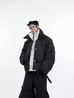 6030707669194,6030707669196,6030707669198, Double-Layered Faux Two-Piece Padded Jacket