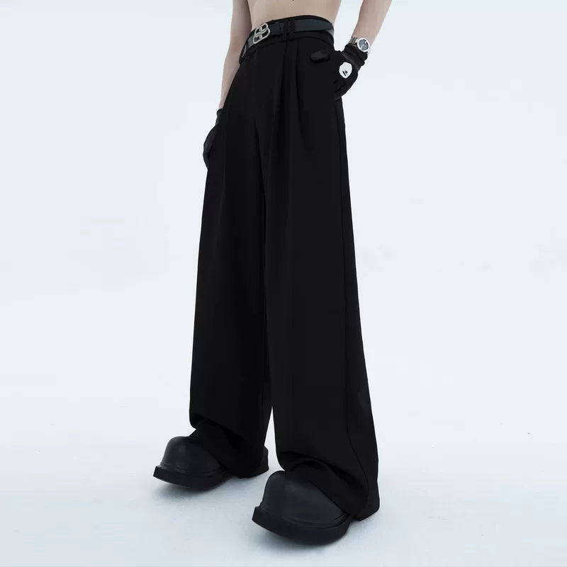 5610040092449,5610040092448,5610040092447,5610040092446, Double-Pleated High-Waisted Wide-Leg Pants