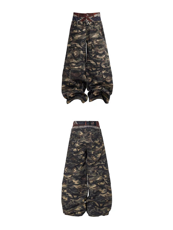 Double Waist Camouflage Cargo Pants 5