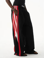 Double-Waist Wide-Leg Sporty Street Pants 1