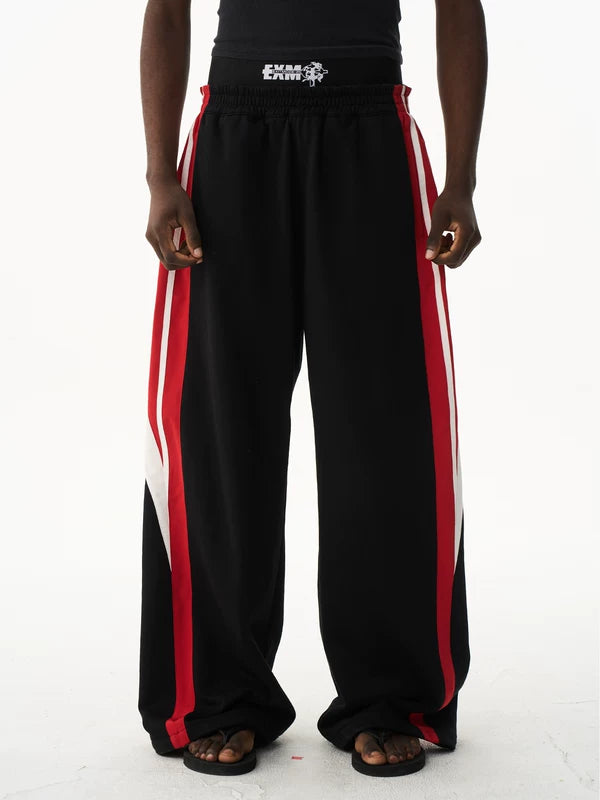 Double-Waist Wide-Leg Sporty Street Pants 3